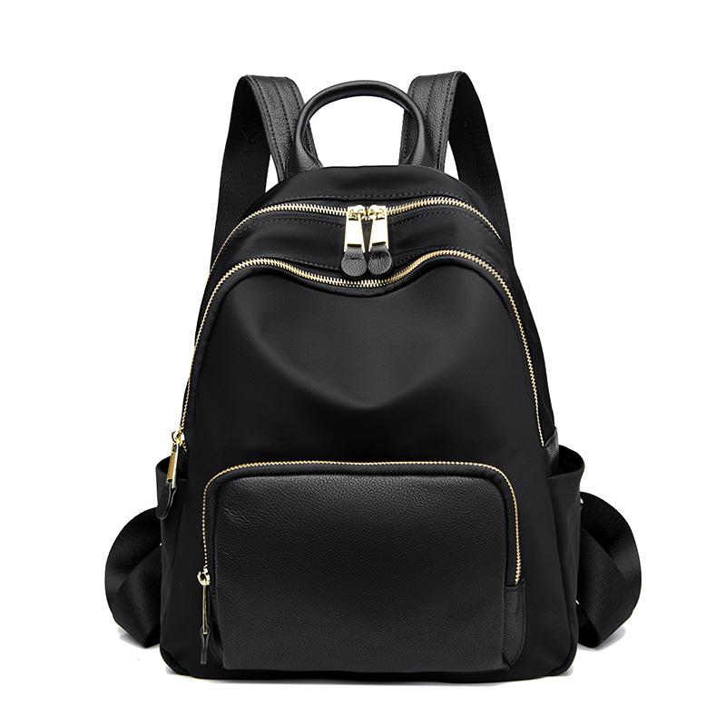 Genuine Leather Knapsack Oxford Women Rucksack Luxury Shoulder Bag Female Fashion Cowhide Travel Backpack New Ladies Casual Bag