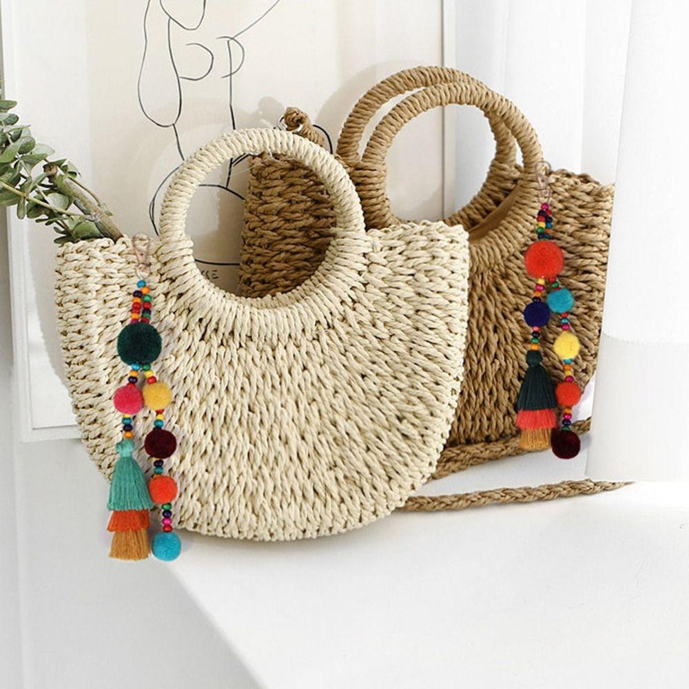 Fluffy Fashion Jewelry Womens Keychain Keyring Bag Pendant Pompom Ball Pendant