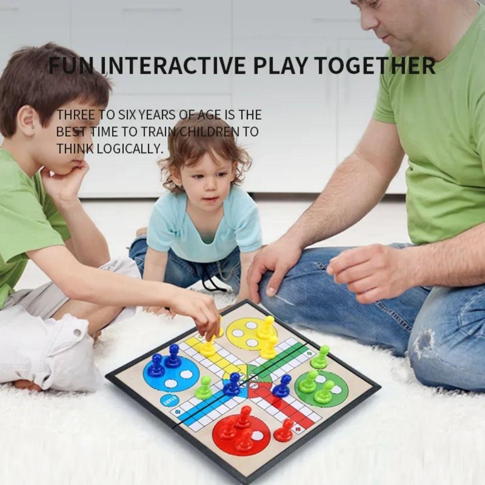 Magnetic Ludo Board Game Concentration Training Flying Chess Montessori Toy Kids