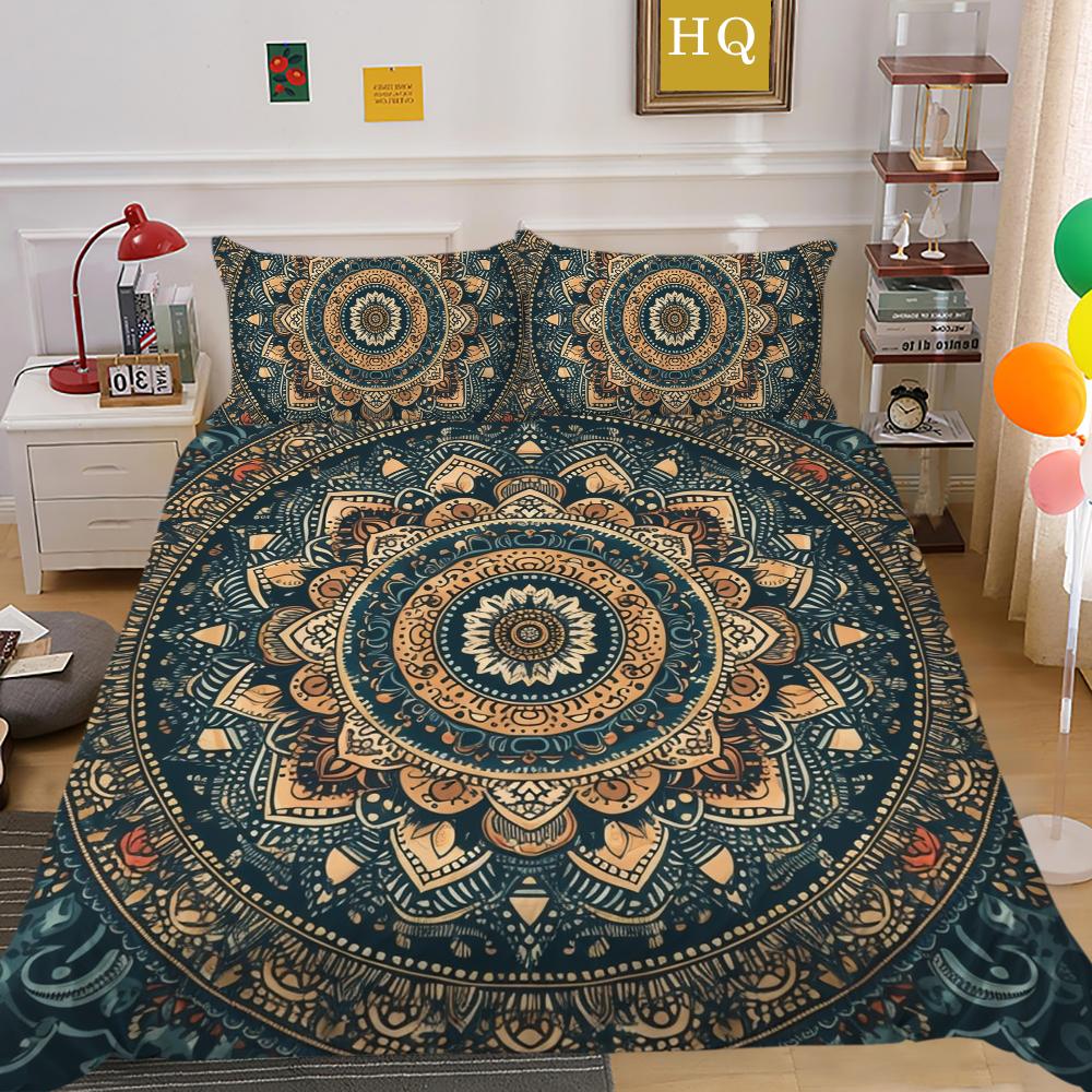 Постельное белье Мандала, украшение для спальни, модные комплекты постельного белья, одноместные полноразмерные покрывала из микрофибры, мужские постельные принадлежности, костюмы