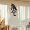 Black Horse Wall Hook Key Hanger with Horse Silhouette Wall Mounted Iron Hook Entryway Organizer