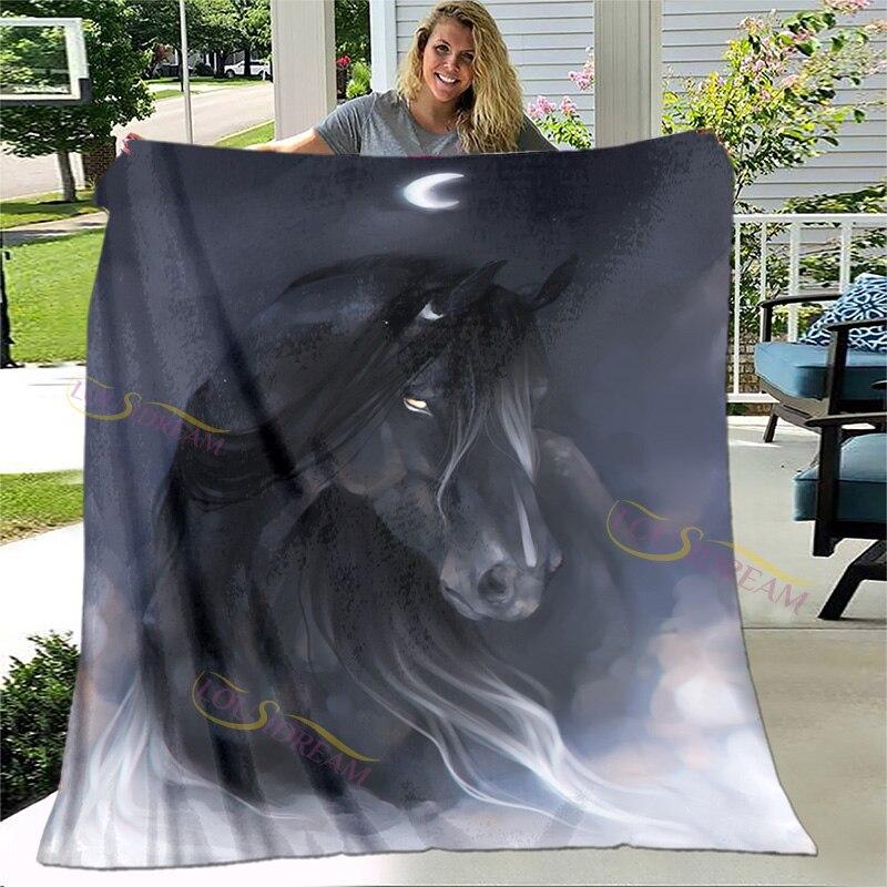 3D одеяло с скачущими лошадьми, фланелевое плюшевое одеяло для детей, одеяло из шерпа для девочек, пододеяльник для дивана, дорожное одеяло