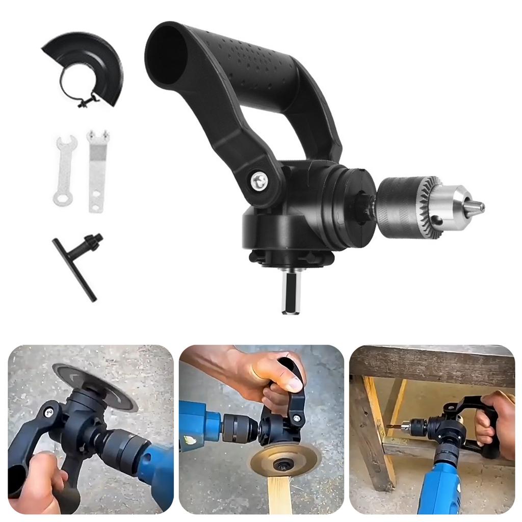 Right Angled Drill Chuck Adapter Antislip Multifunctional Drill Attachment Adapter Right Angled Drill Attachment Metal