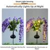 Realistic Solar Wisteria Flower Lamp Waterproof Creative Garden Floor Lamp Artificial Ground Mounted Landscape Lawn Lamp