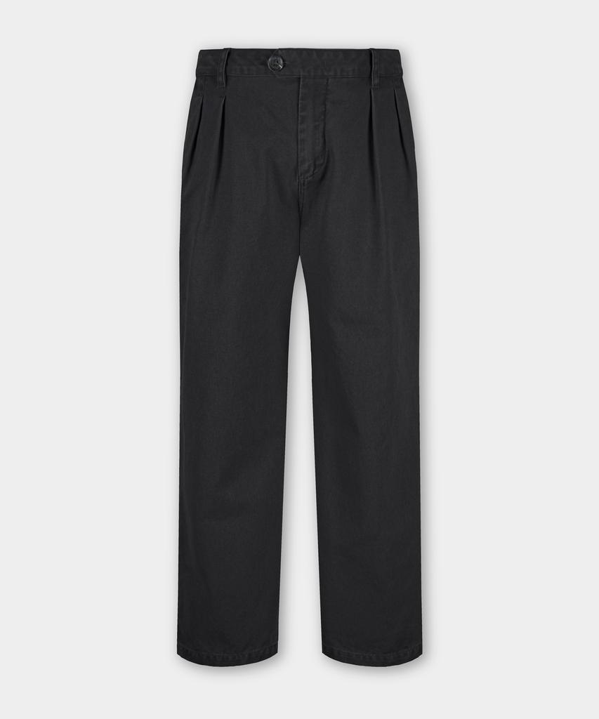 BIRBANTE Хлопковые брюки чинос с двойной складкой, garment-washed твил - Черный темно-синий