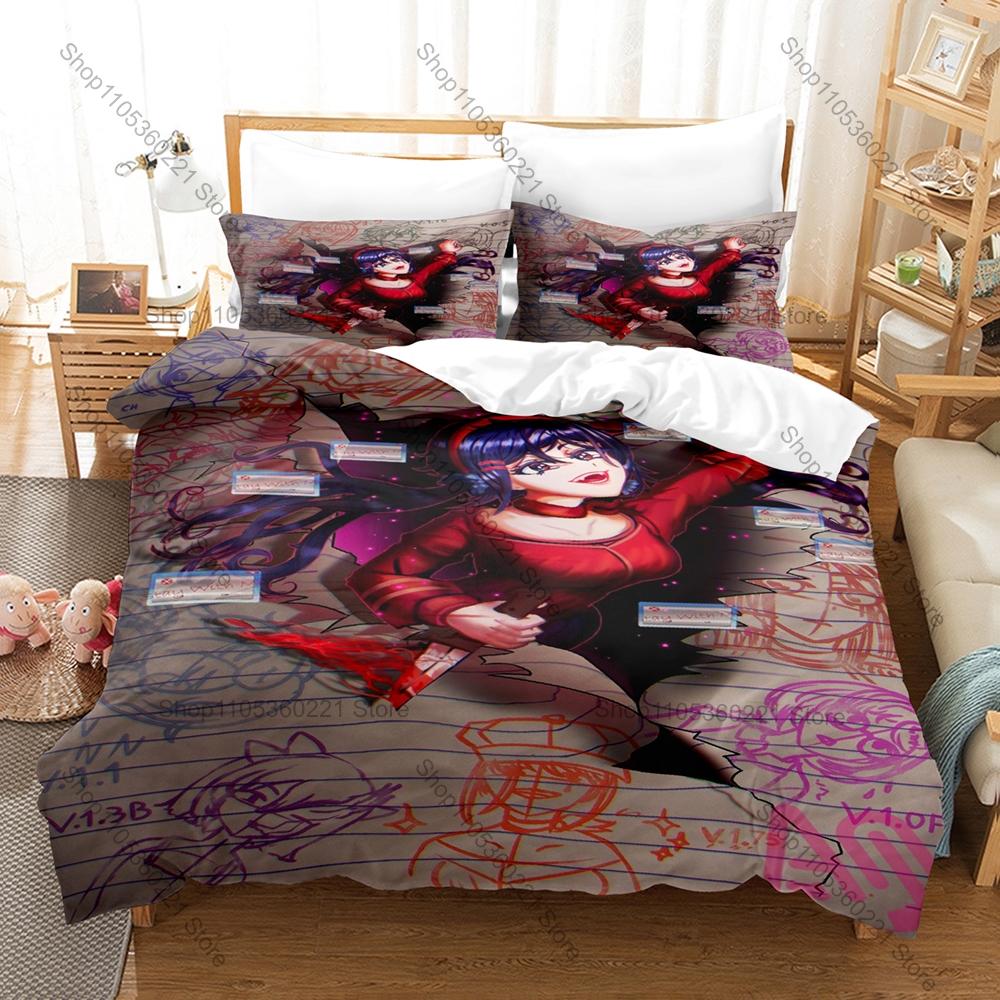 Dark Style Miside Graphic Bedding Set Duvet Cover With 2 Pillowcases Teen Gamer Room Decoration