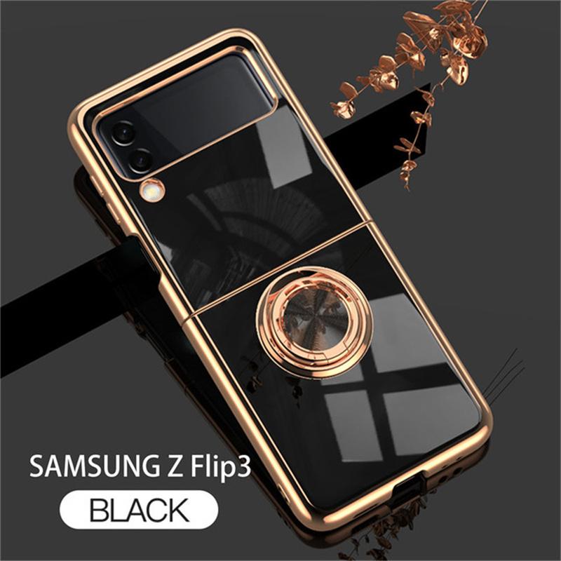 Для Samsung Z Flip 3 4 чехол с магнитным кольцом-держателем чехол для телефона Galaxy Z Flip 3 5G противоударный силиконовый чехол-подставка для задней панели