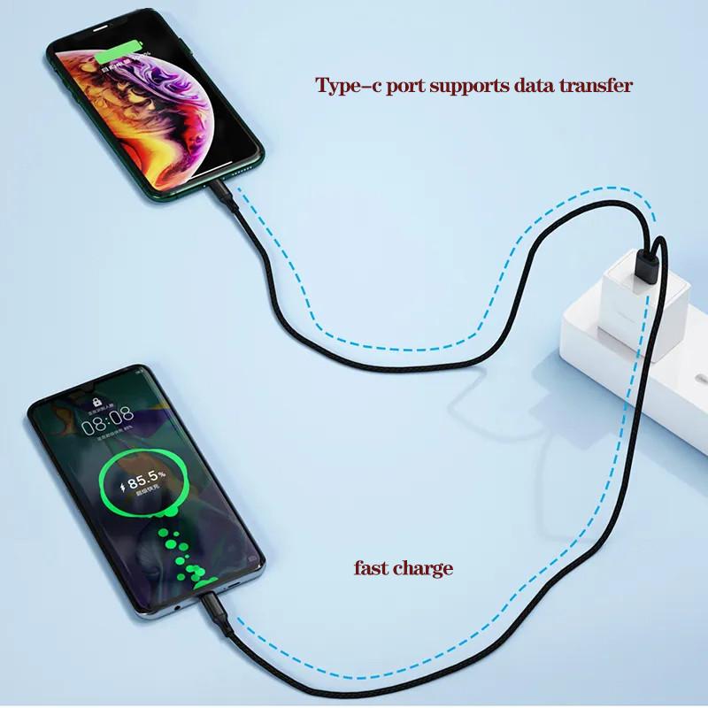 Кабель передачи данных USB-USB C, кабель быстрой зарядки типа C, Y-разветвитель, 5 А, провод для быстрой зарядки для Samsung, Huawei, Xiaomi, шнур для зарядки телефонов
