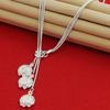 Snake Chain Rose Necklace 925 Sterling Silver Fashion Jewelry