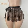 Юбка с пайетками и кисточками, блестящая мини-юбка для танца живота, бахрома, шарф на бедра для рейв-фестиваля, клубная одежда, костюм для выступлений на вечеринке