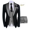 Men's Plus Size Slim Fit Tuxedo Three-Piece Suit for Groomsmen and Grooms