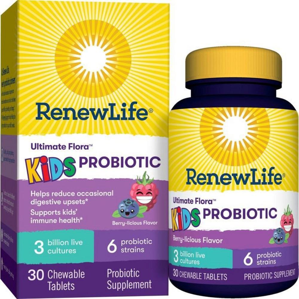 Renew Life Пробиотик для детей жевательный 30 шт 3 миллиарда КОЕ 30 таблеток 1 шт