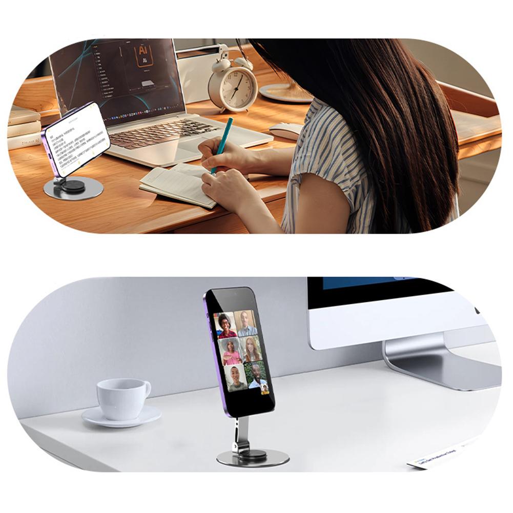 Полностью металлический держатель для мобильного телефона с вращением на 360 градусов, двухосевой складной многоугольный регулируемый для всех мобильных телефонов iPhone iPad