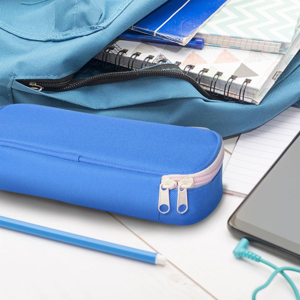Large Capacity Pencil Cases Simple Solid Color Oxford Fabric Pencil Cases Student Stationery Bag School Supplies
