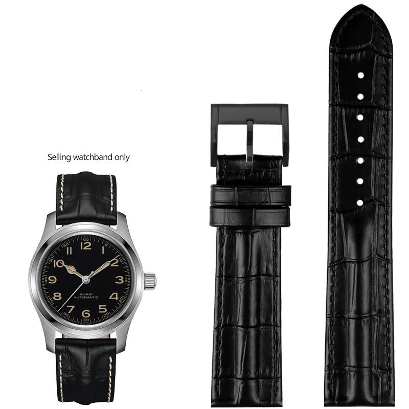 Ремешок для часов из натуральной кожи для Hamilton Khaki Field Jazz H70605731/H32705521 Мужской ремешок для часов из воловьей кожи Браслет 20 мм 22 мм