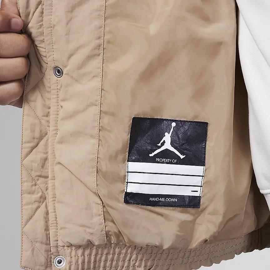 Jordan Logo Embroidered Hooded Zip-Up Casual Jacket Kids Jacket Yellow FV2824-200