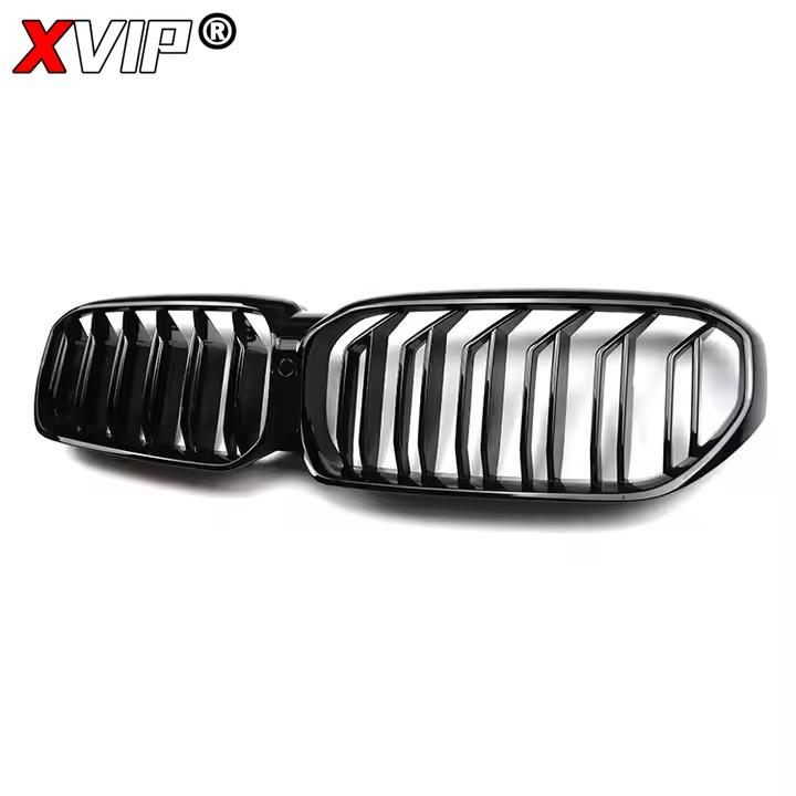 XVIP Двухсекционные глянцевые черные решетки переднего бампера для BMW 5-й серии G30/G31 2021-2025 530i 540i Верхние решетки в однорядном стиле