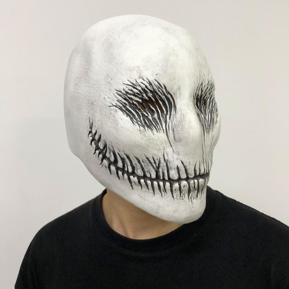 Horror Slender Faceless Mask Cosplay Skull Monster Demon Killer Latex Helmet Halloween Carnival Purim Party Costume Props