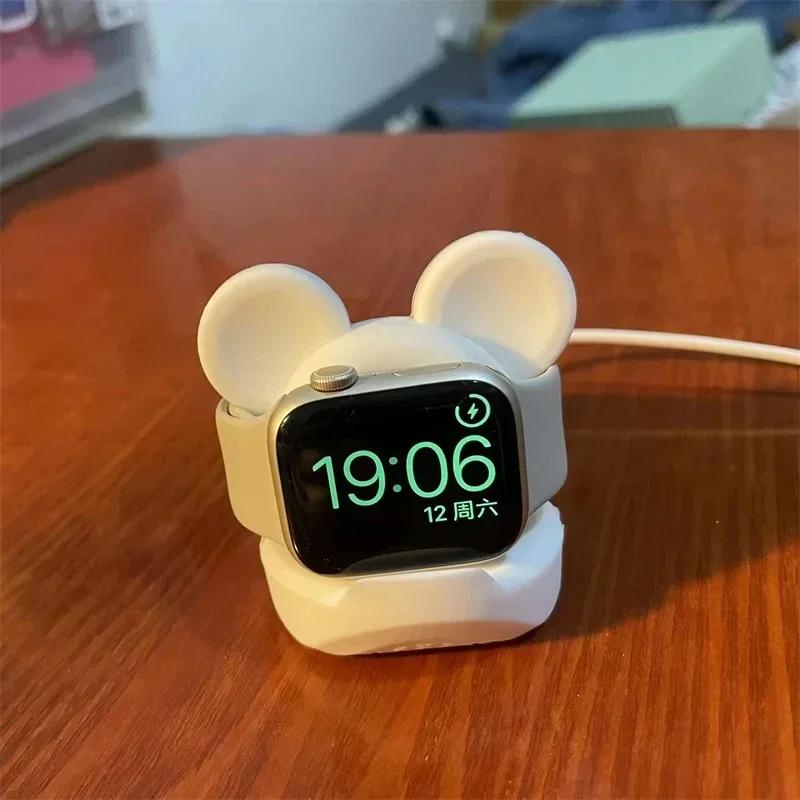 Подставка-зарядка для Apple Watch Series 10 9 8 7 6 SE 5 4 iWatch силикон 46мм 45мм 44мм 42мм 41мм 40мм Подставка для зарядки часов