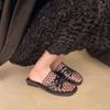 Fashion 2025 New Slim Hand-woven Mid-heel Soft-soled Fashion Sandals, Versatile Casual Women's Cool Mop