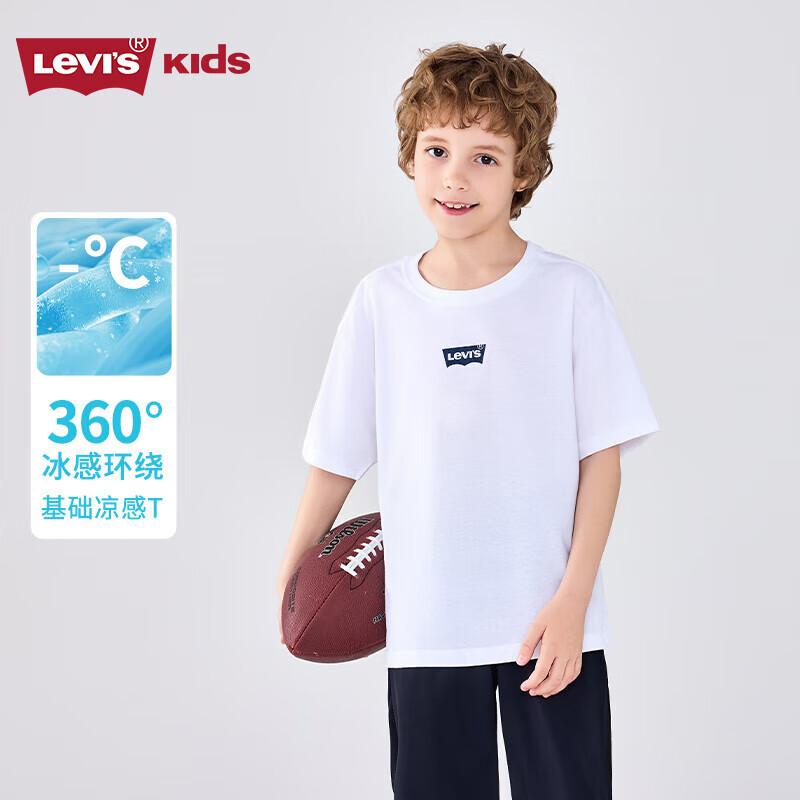 Levi's Детская дышащая футболка с коротким рукавом - Ярко-белая