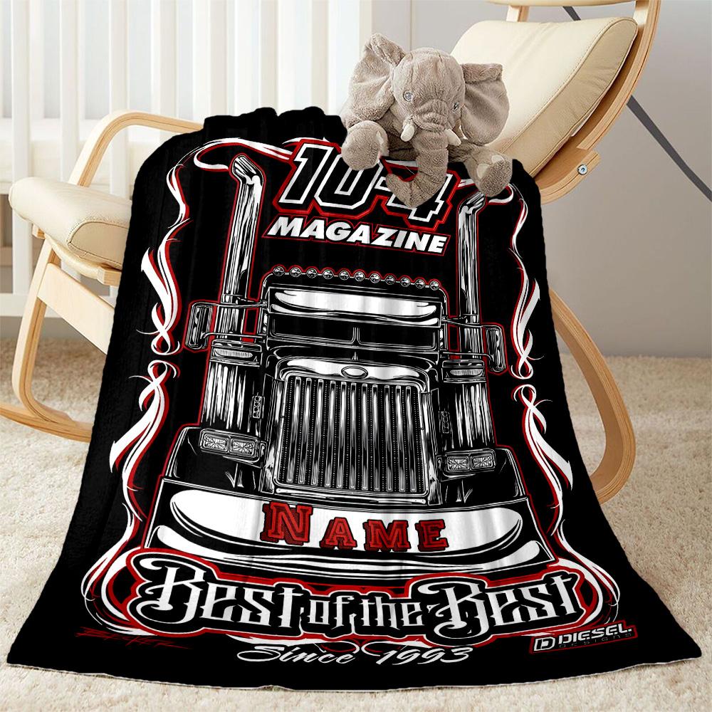 Truck Culture Classics Since 1993 Customize Text Blanket Throw Personalized Blanket Soft & Cozy Versatile for Livingroom Couch Bedding Home Decor