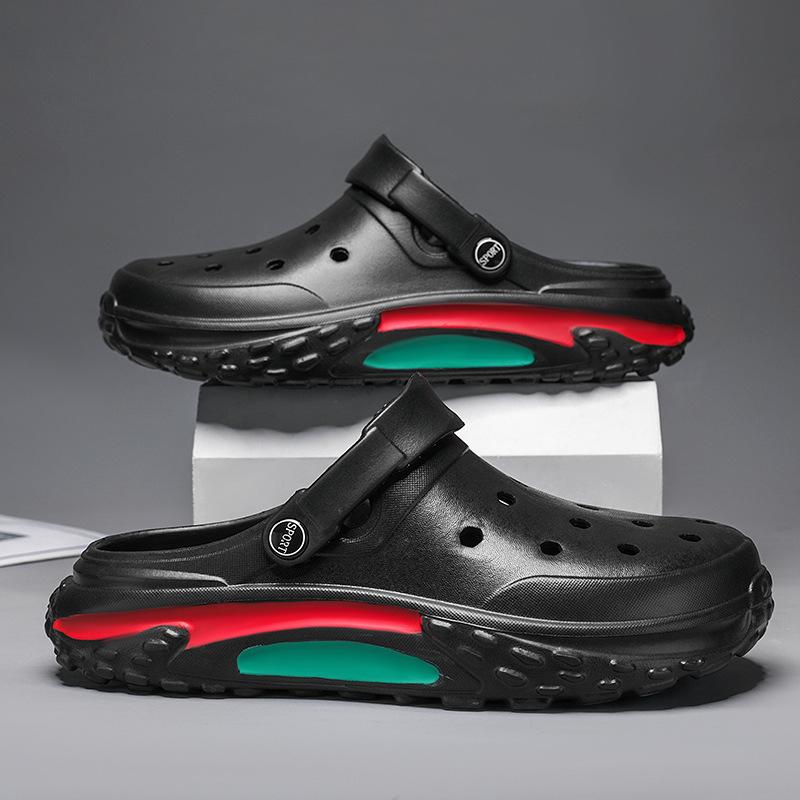 Мужские туфли Hole Shoes, простые и модные, с мягкой подошвой, тапочки-мешки, износостойкие и удобные, с толстой подошвой, пляжные сандалии для мужчин