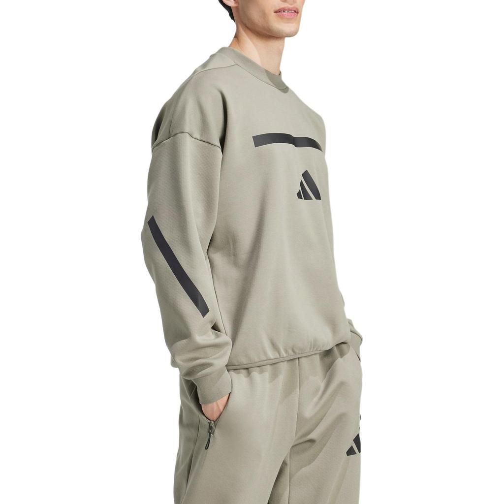 Adidas ЗНЕ. Толстовка удобная легкая теплая с круглым вырезом мужская толстовка земляно-коричневого цвета JE3076