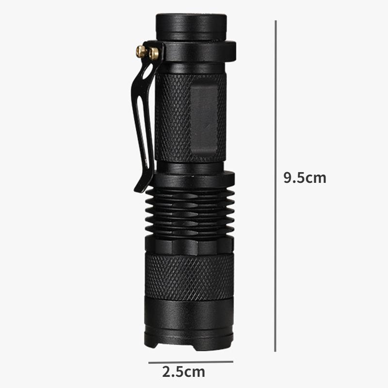 Сильный фонарик Светодиодный зум Мини-фонарик Наружное освещение Сильный фонарик из алюминиевого сплава