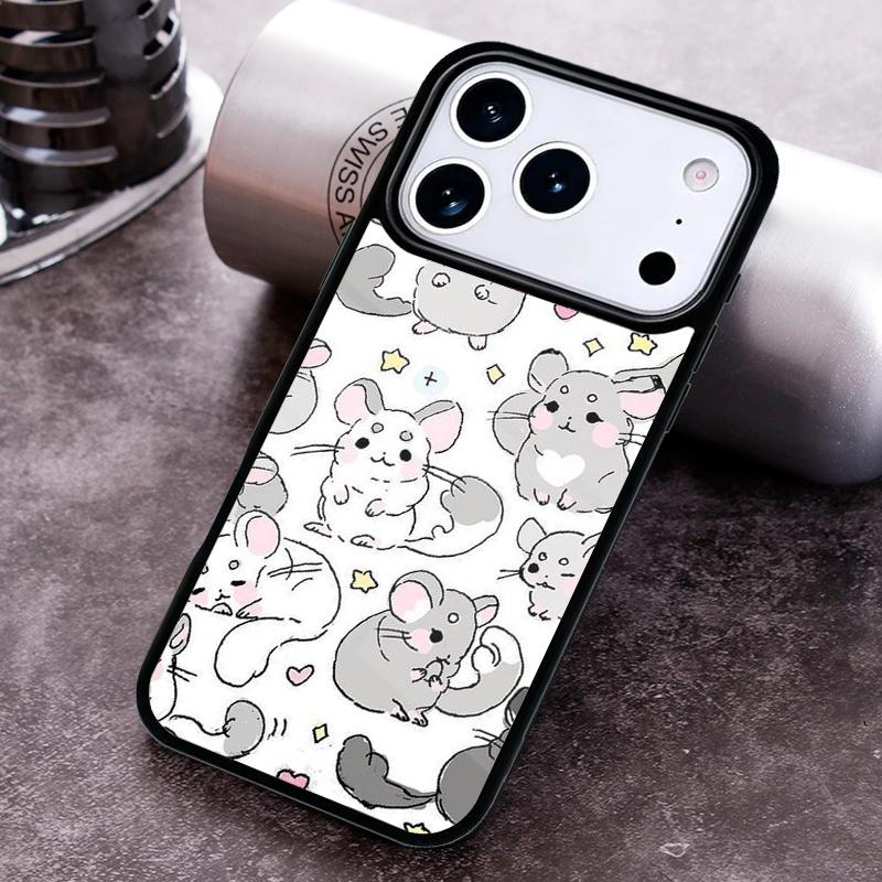 Cute Cartoon Chinchilla Phone Case For iPhone 17 16 15 14 13 12 11 Pro Max Plus 17Air Soft Silicone Cover