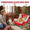 Christmas Plush Cozy Nest Insulated Christmas Sleigh Dog Bed Cat Bed for Cat Holiday Kitten Calming Puppy Sleeping Animal Winter