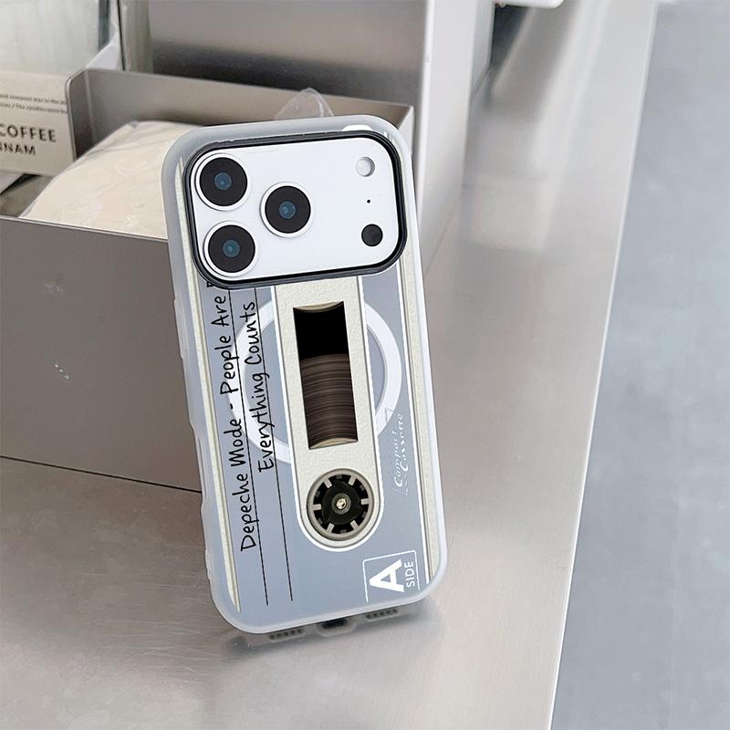 Кассетная лента Совместимый с Magsafe Чехол для телефона Для iPhone 17 promax 16 Plus 12 13 mini 14 15 Pro Max Беспроводная магнитная крышка