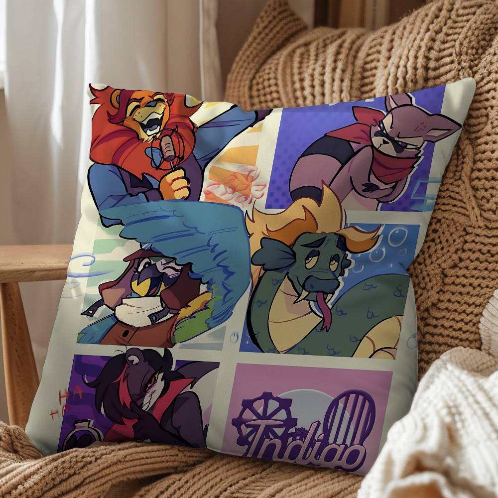 game Laura Ed Indigo Park Pillow Case Square DoubleSided Printing Short Plush Sofa Cushion Cover Bedroom Bedside Pillow