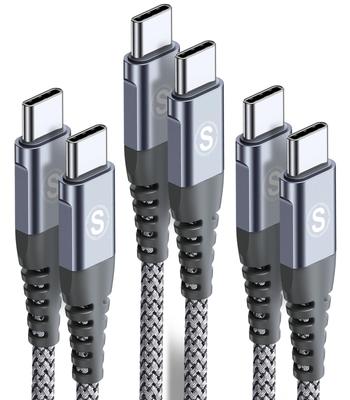 Кабель PD 60 Вт Быстрый USB C USB C Кабель для iPhone Pro Совместим с iPhone Pro iPad MacBook Samsung Galaxy Sony и Другими Устройствами Type-C [2 м/3 шт.,
