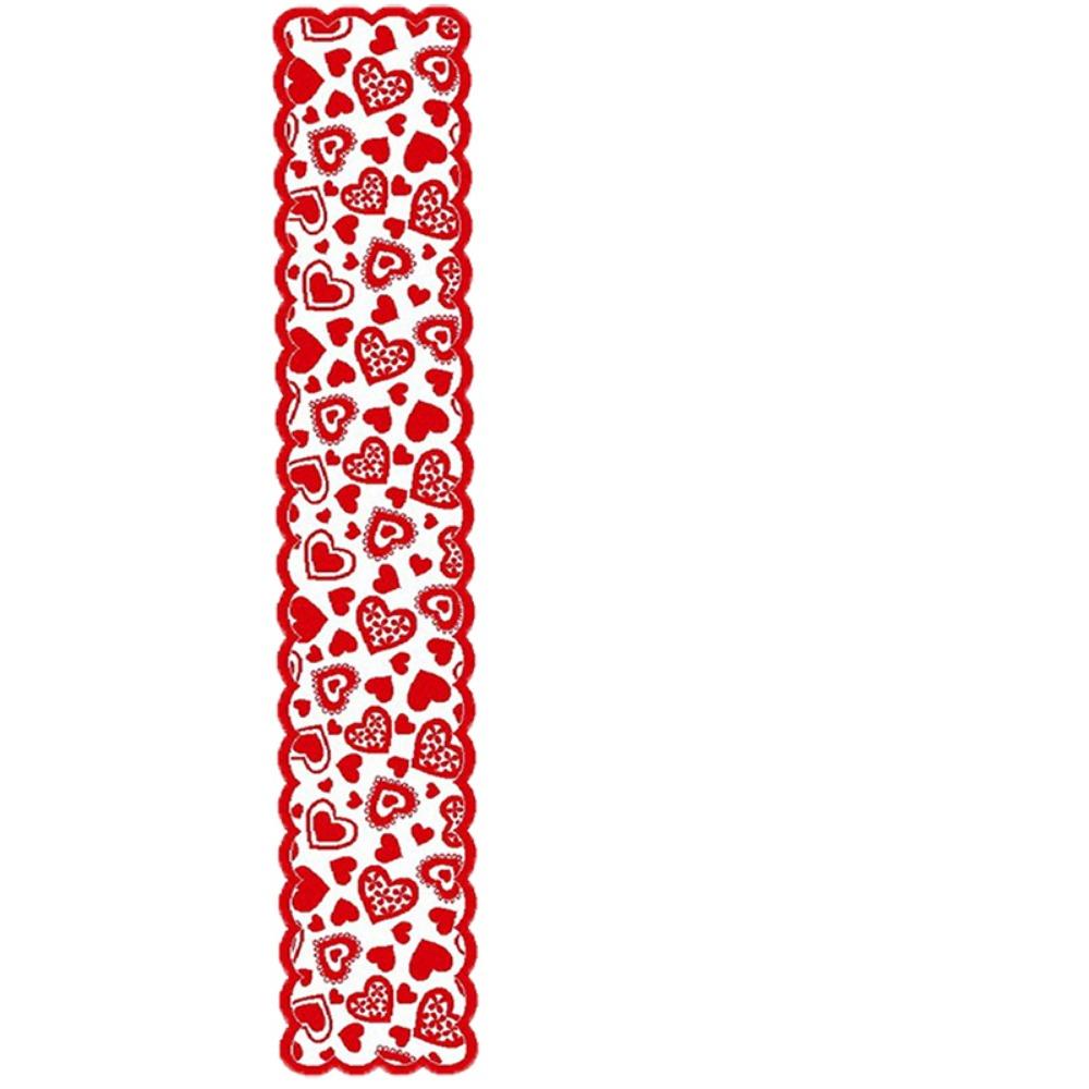 Rectangular Heart Shaped Table Runner Valentines Day Tableware Placemat Desk Decoration