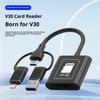 TYS-205 Адаптер-кардридер iP/Type-C/USB на SD/TF, Высокоскоростной, Два слота, V30, USB 3.0 для передачи данных/резервного копирования фото, Совместим с iOS/Android/MAC