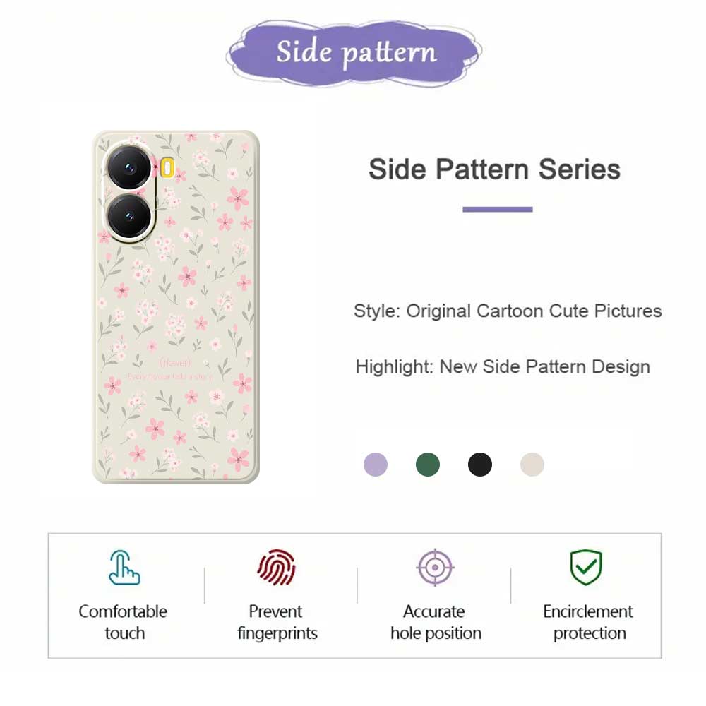 For Xiaomi Redmi Turbo 4 5G/Poco X7 Pro 5G Case Small Flower Pattern Printing Straight Edge TPU Phone Back Cover