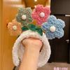 Осенне-зимний обруч для головы, нескользящие аксессуары для волос, высокое качество, милый плюшевый ободок с цветком