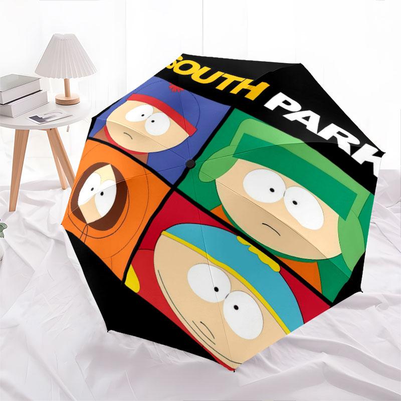 Узор плаката South Park, автоматический складной зонт, портативная и складная конструкция, 8 спиц, рождественский или день рождения подарок.