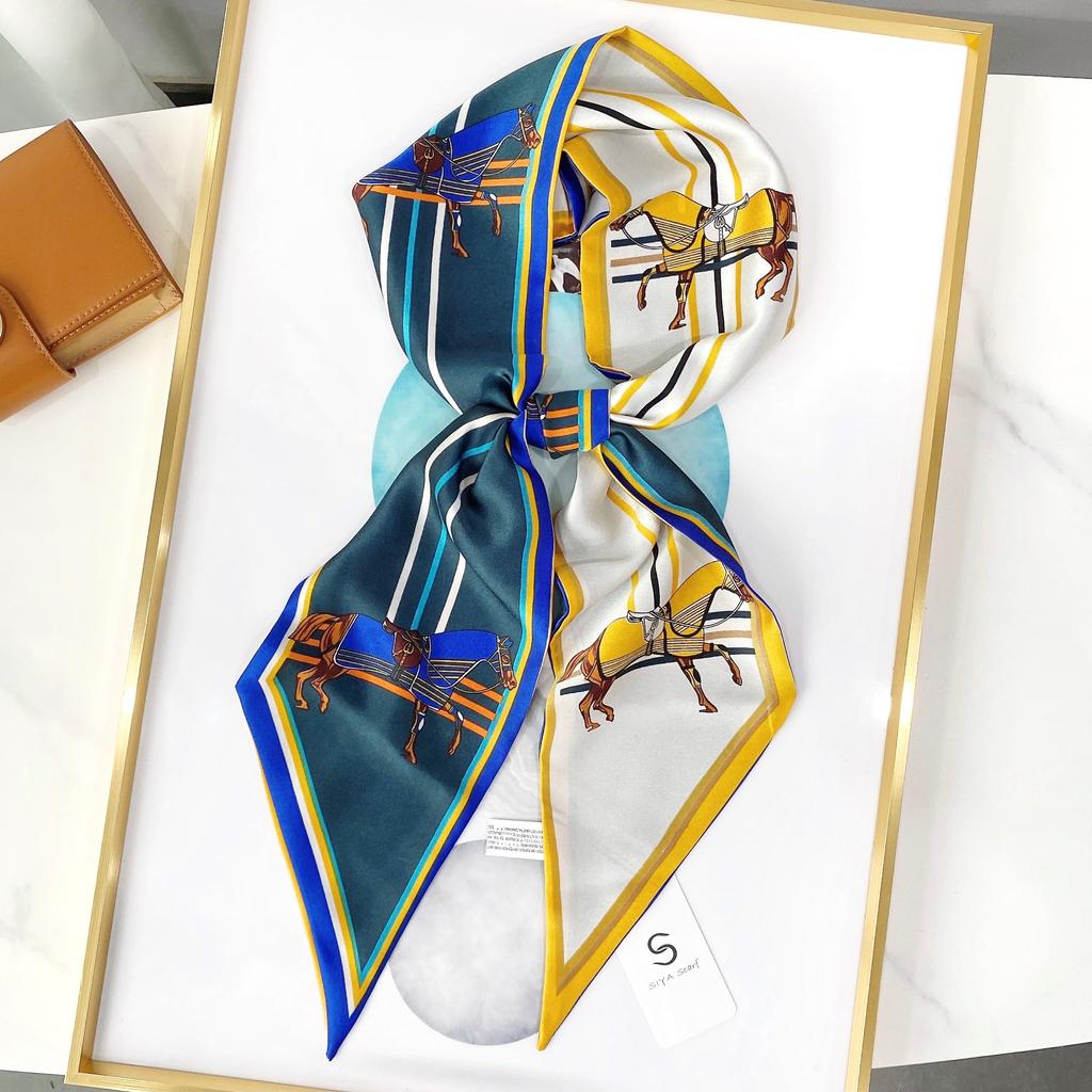 New Simulation Silk Long Scarf Fashionable Versatile Suit Double-Layer Scarf Decorative Bag Wrapped With Professional Scarf For Women