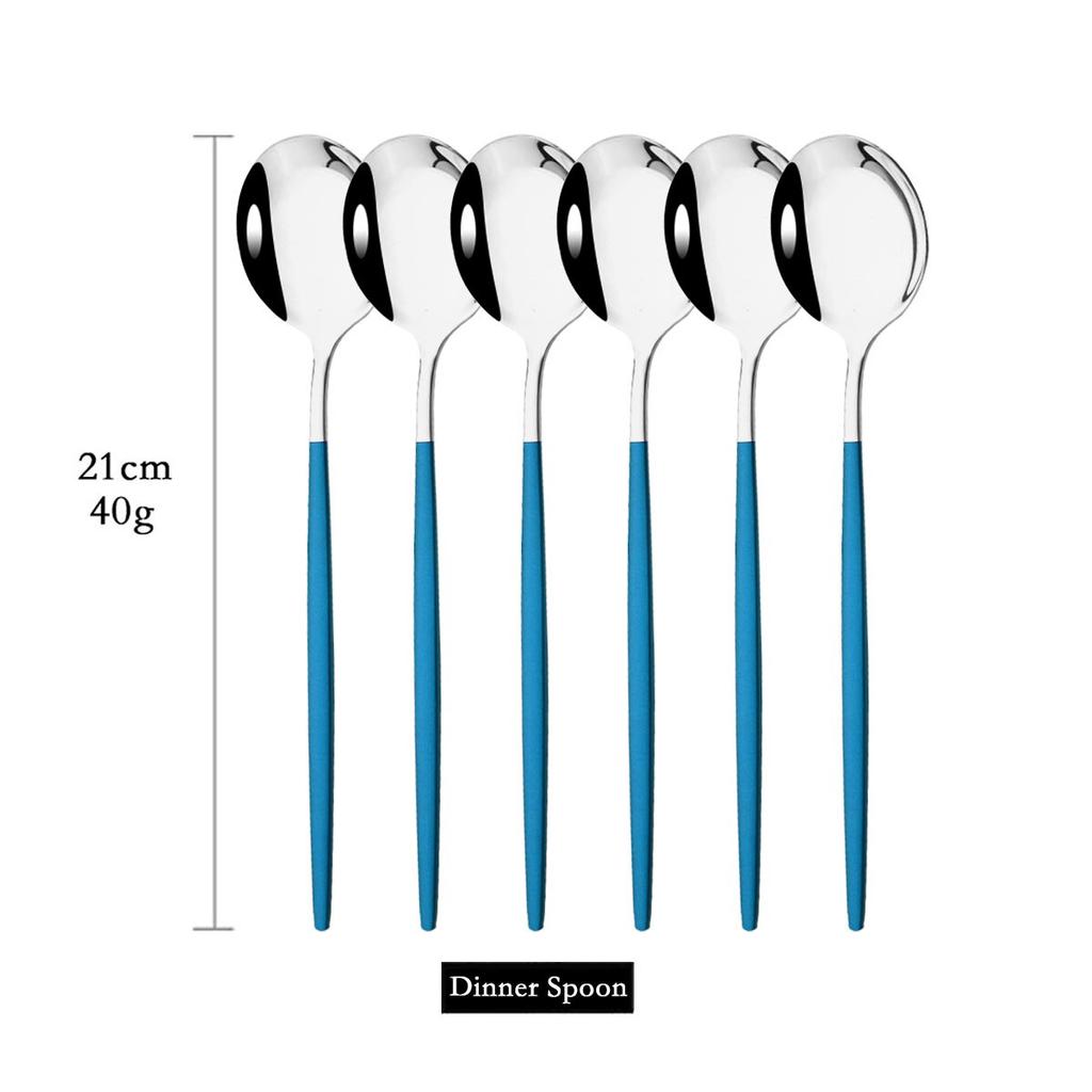 6 шт. красочная столовая посуда, набор ложек, зеркало с длинной ручкой, ложка из нержавеющей стали, столовые приборы, посуда, кухонные аксессуары