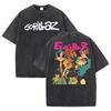 Gorillaz Print T-shirts for Women Men Short Sleeve Round Neck Tee Shirts Personalized Graphic Washed Cotton T Shirt Tops