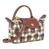 Longchamp Le Pliage Коллекция Классика Клетчатый Рисунок Холст Сумка-пельмень Мини Женская Сумка на Плечо Артишоково-Зеленый 34205HGGM04