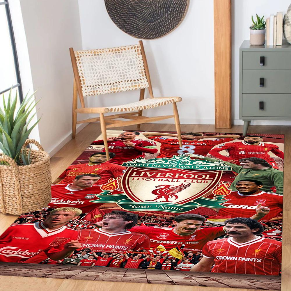 Liverpool Fc Customized Name Area Rug Suitable For Foyer Entryway Decorate Room Outdoor Antislip Carpet Anime Office Decor