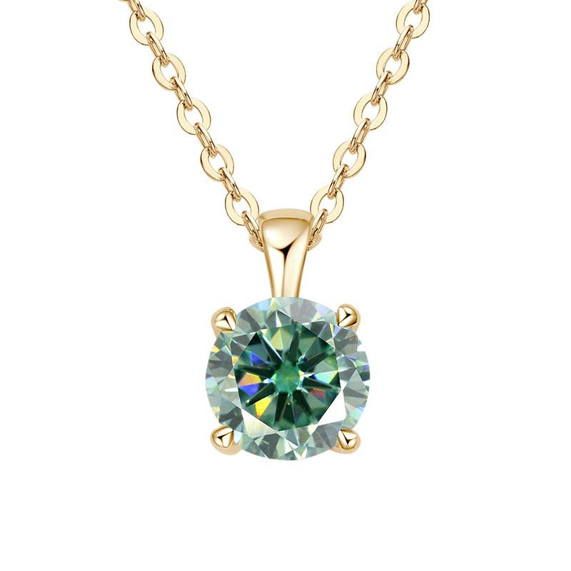 JoyceJelly Classic Four Prong 1ct Moissanite Necklace Women's 925 Silver Plated Gold Pendant Luxury Fine Jewelry