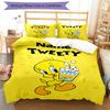 3pcs Custom Name Tweety Bird Bedding Set Duvet Cover Closure Includes 1 Duvet Cover & 2 Pillowcases, Soft and Comfortable for All Seasons.