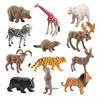 12 Pieces Mini Wildlife Animals Figurines Set Figures Model Desktop Decoration Realistic for