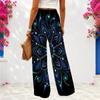 Women Plus Size Halloween Printed Loose Wide Leg Full Length Pants