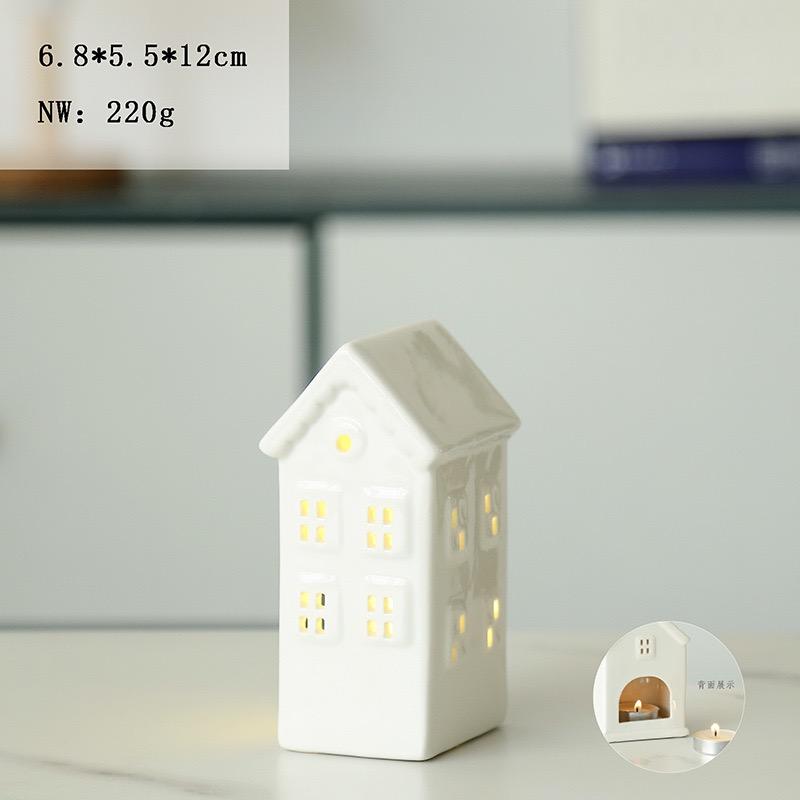 Ceramic House Candle Holder, Nordic Creative Candlestick for Home, Dinner & Wedding Table Decor
