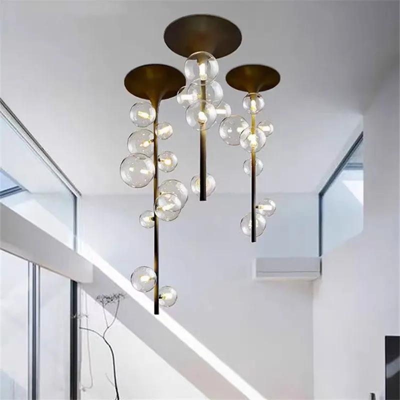 Nordic Luxury Restaurant люстры Glass Bubble Horn Ceiling Pendant Designer Restaurant Home Decoration Ceiling Pendant Lamp
